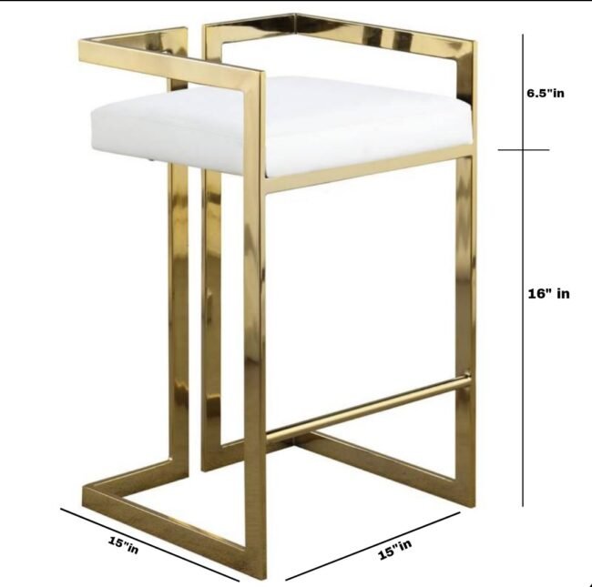 Living Room Ezra Stool with Leather Cushion - Stylish Bar Chair for Modern Interiors - Image 2