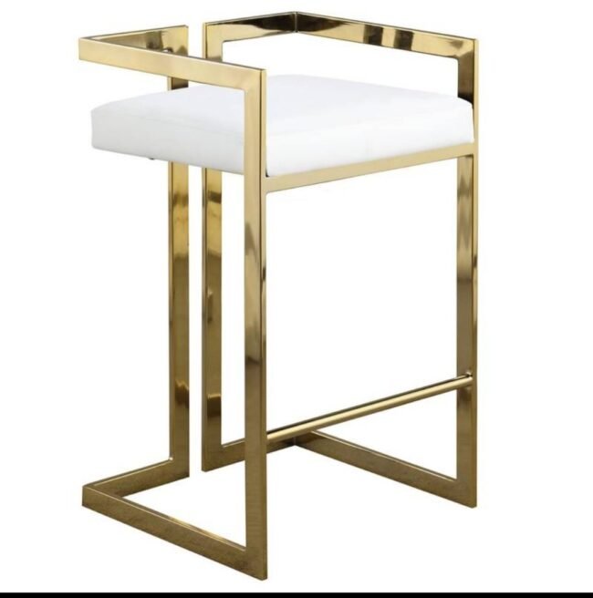 Living Room Ezra Stool with Leather Cushion - Stylish Bar Chair for Modern Interiors