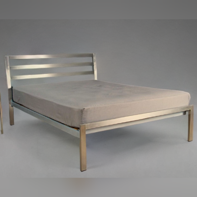 Durable Stainless Steel Single Bed Frame (3x6 ft) - Heavy Duty Metal Frame for Enhanced Support, No Mattress Included