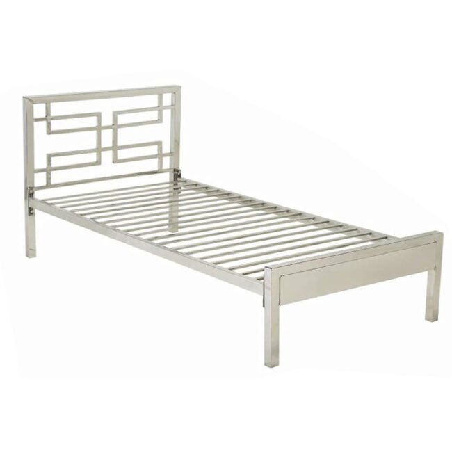 Robust Stainless Steel Single Bed Frame (3x6 ft) - High-Strength Metal Frame for Long-Lasting Support (Mattress Excluded)