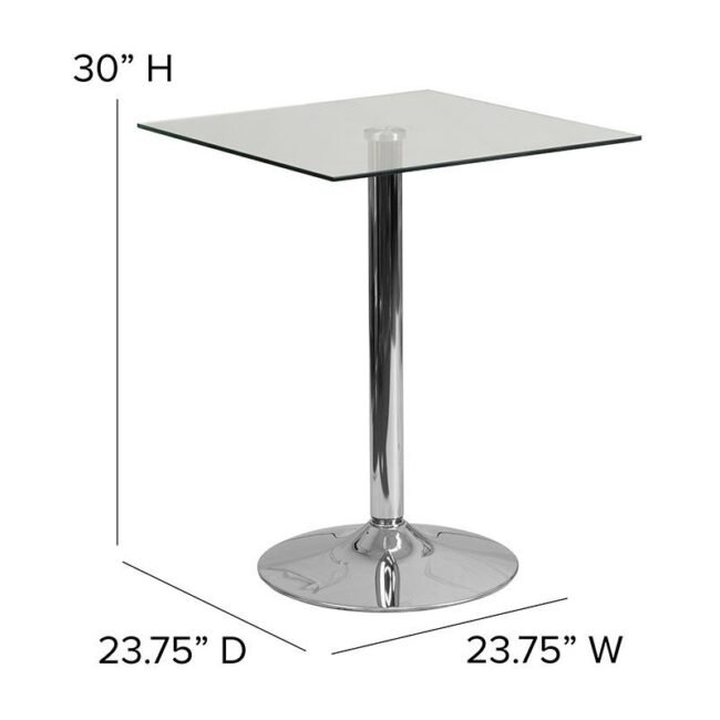 Square glass round base 23.75"D  23.75"W  30"H  8mm toughene  glass table - Image 3