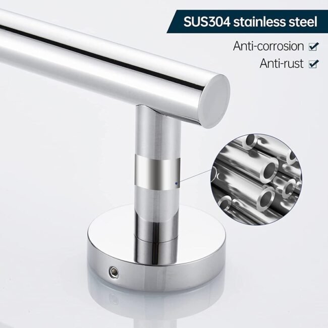 5-piece bath hardware set. it includes a towel bar, towel ring, toilet paper holder, and two towel hooks. these sets are often made of stainless steel with 3 variant a black finish and golden or silver - Image 11
