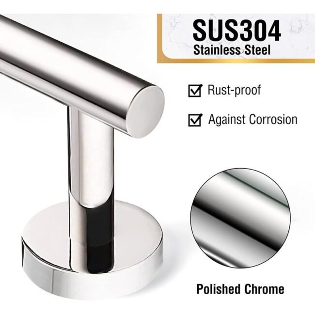 5-piece bath hardware set. it includes a towel bar, towel ring, toilet paper holder, and two towel hooks. these sets are often made of stainless steel with 3 variant a black finish and golden or silver - Image 13