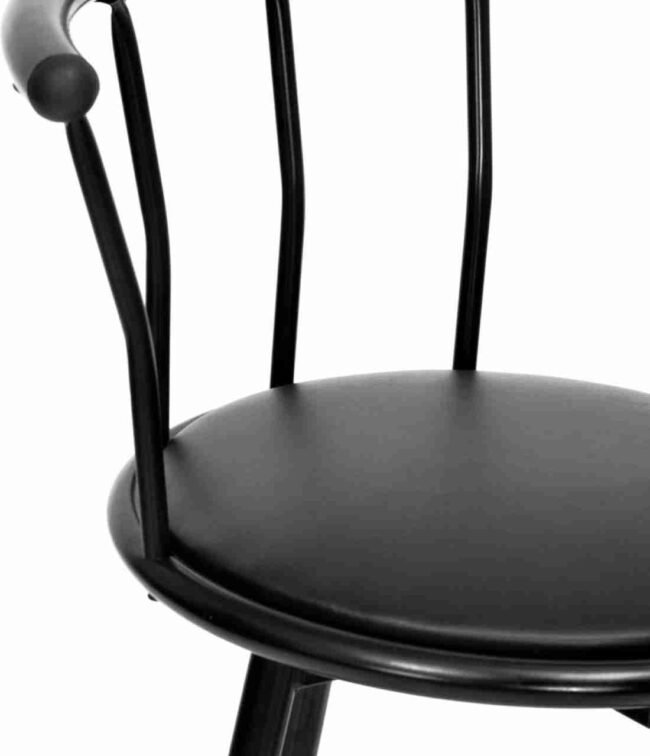 Flash Furniture Crown Back Black Metal Barstool with Black Vinyl Swivel Seat - Image 6