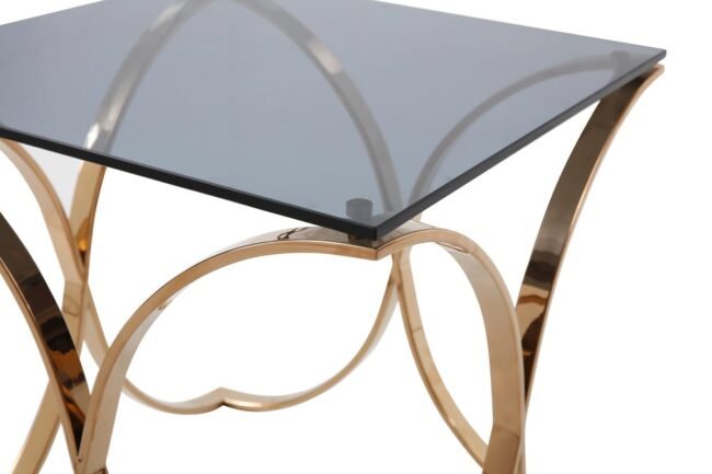 * Emphasizes the table's contemporary style and geometric base.
Sleek Rose Gold End Table - Image 5