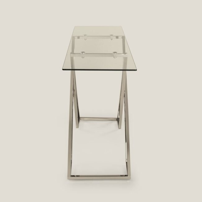 Modern Geometric Glass & Steel Console Table
. with primium steel - Image 3