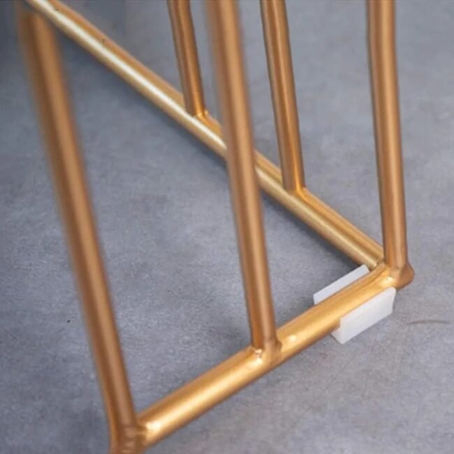 Modern Square Accent Table with Faux Marble Top and Gold Metal Frame - Image 5