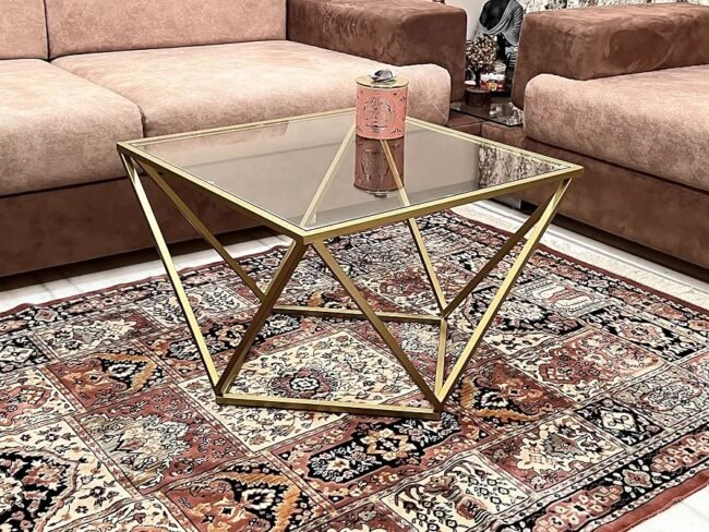 The Valerie Gold Geometric Coffee Table - Image 3