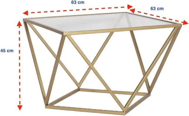 The Valerie Gold Geometric Coffee Table - Image 4