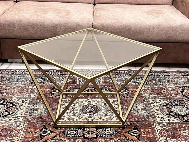 The Valerie Gold Geometric Coffee Table - Image 7