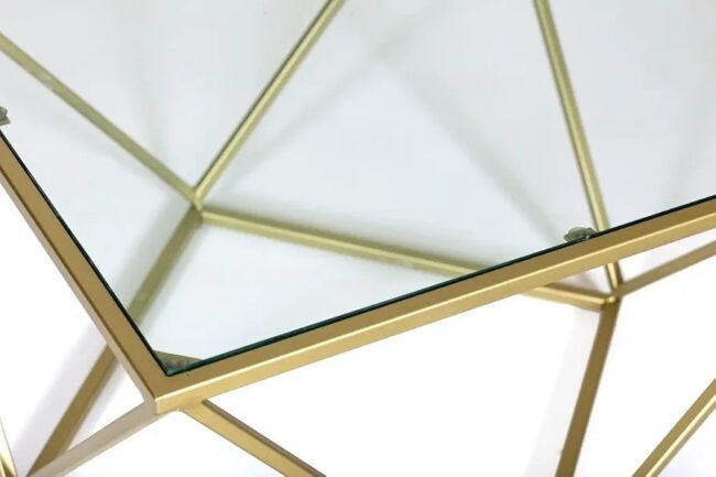 The Valerie Gold Geometric Coffee Table - Image 2
