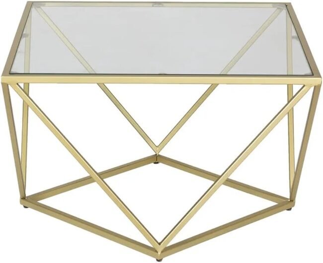 The Valerie Gold Geometric Coffee Table - Image 5