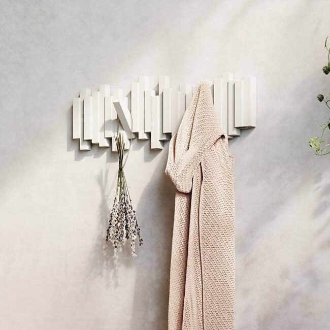 Modern Minimalist Sticks Multi Hook - White Wall Accent & Organizer - Image 2