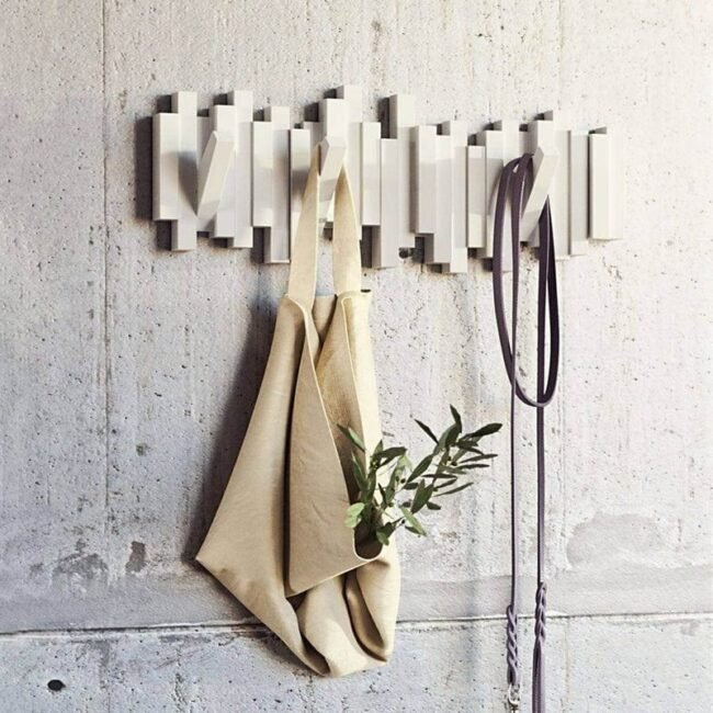 Modern Minimalist Sticks Multi Hook - White Wall Accent & Organizer - Image 5