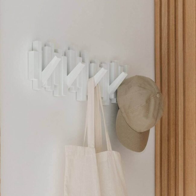 Modern Minimalist Sticks Multi Hook - White Wall Accent & Organizer