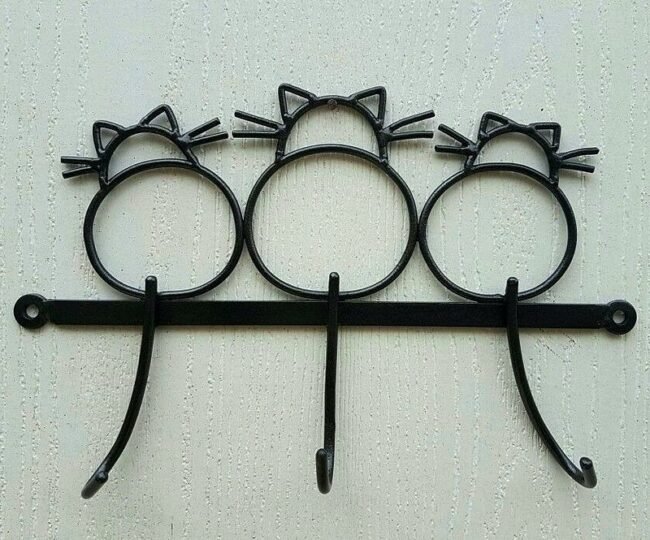Modern Steel Decorative Key and Accessory Holder for a Touch of Cat-Inspired Charm nf steel - Image 2