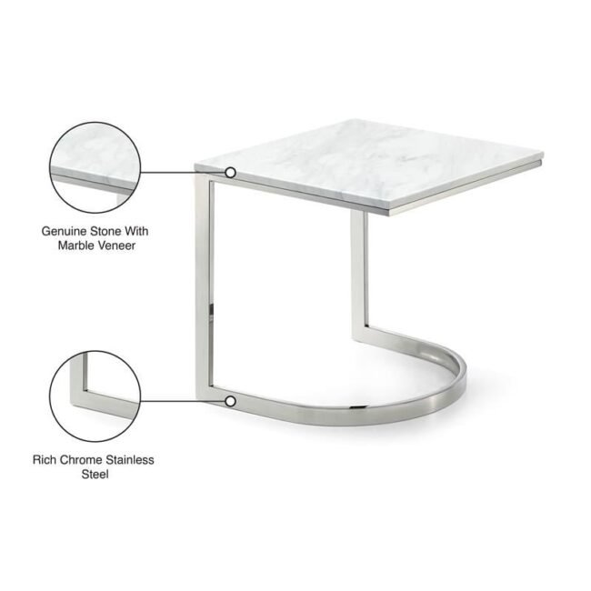 Modern marble and chrome accent table - Image 5