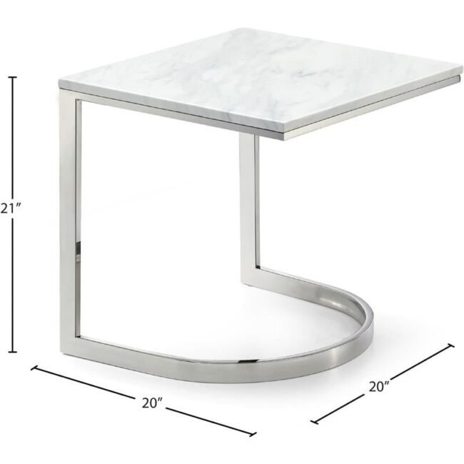 Modern marble and chrome accent table