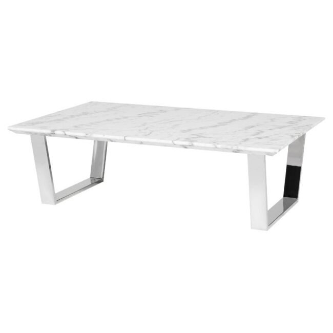Modern marble and chrome accent table - Image 3