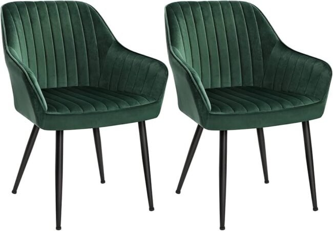 Emerald Velvet Dining Chair with Black Legs (Descriptive and elegant) - Image 4