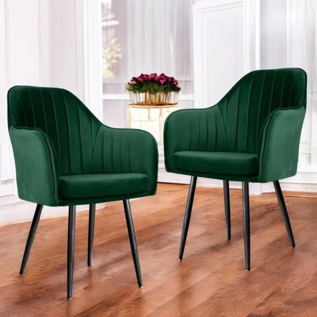 Emerald Velvet Dining Chair with Black Legs (Descriptive and elegant) - Image 5