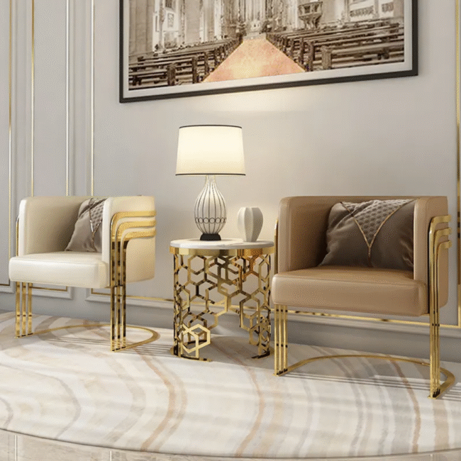 Bayon Modern Leather Armchair living room and hallway NFSTEEL - Image 5