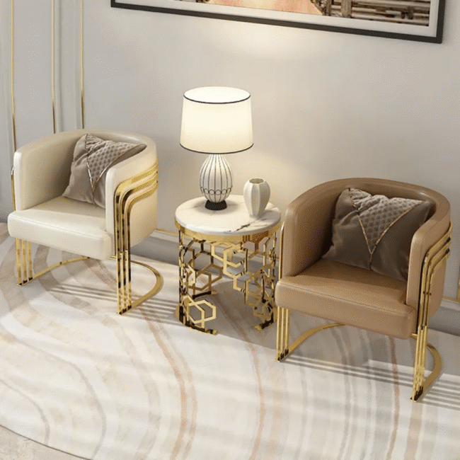 Bayon Modern Leather Armchair living room and hallway NFSTEEL - Image 2