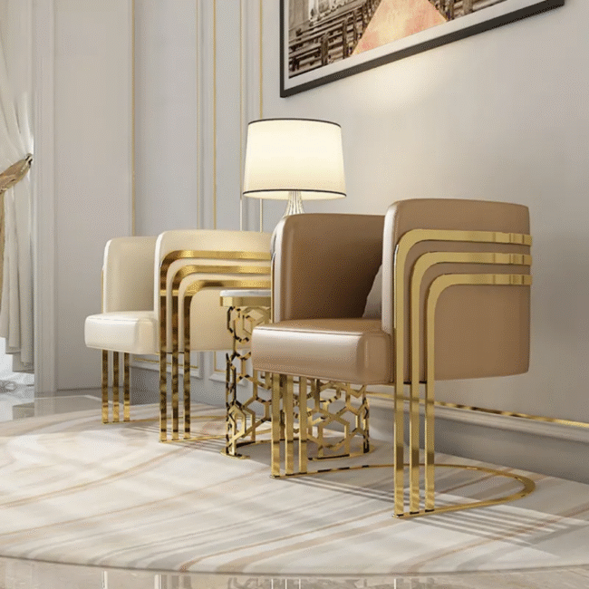 Bayon Modern Leather Armchair living room and hallway NFSTEEL - Image 4