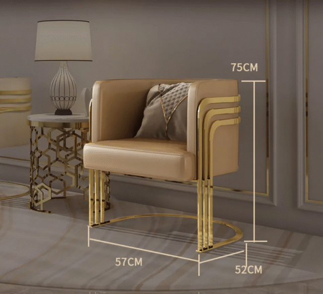 Bayon Modern Leather Armchair living room and hallway NFSTEEL - Image 3
