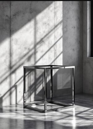 Modern Glass Top Side Table" or "Contemporary End Table with Stainless Steel Frame.