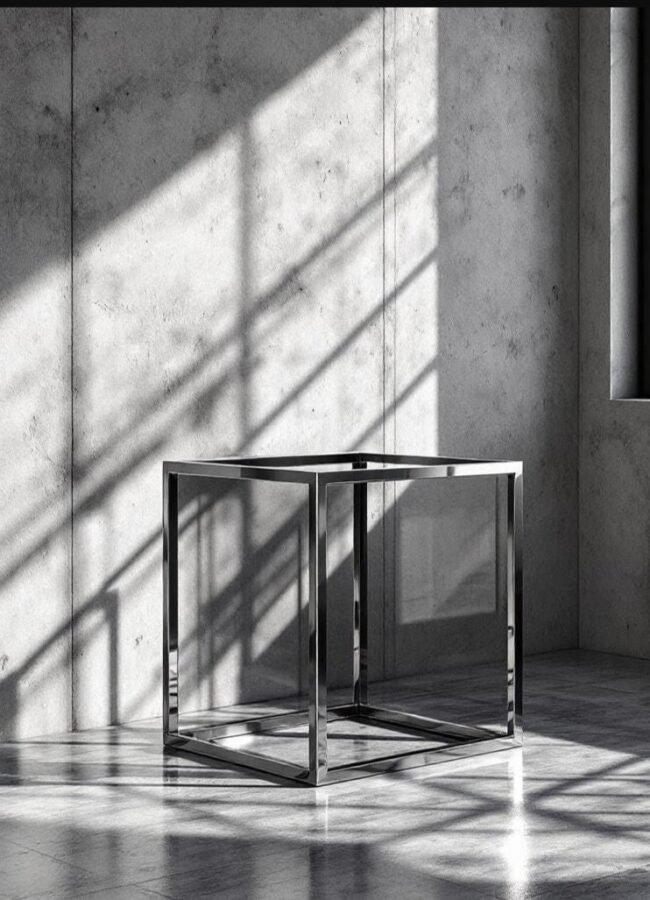 Modern Glass Top Side Table" or "Contemporary End Table with Stainless Steel Frame.